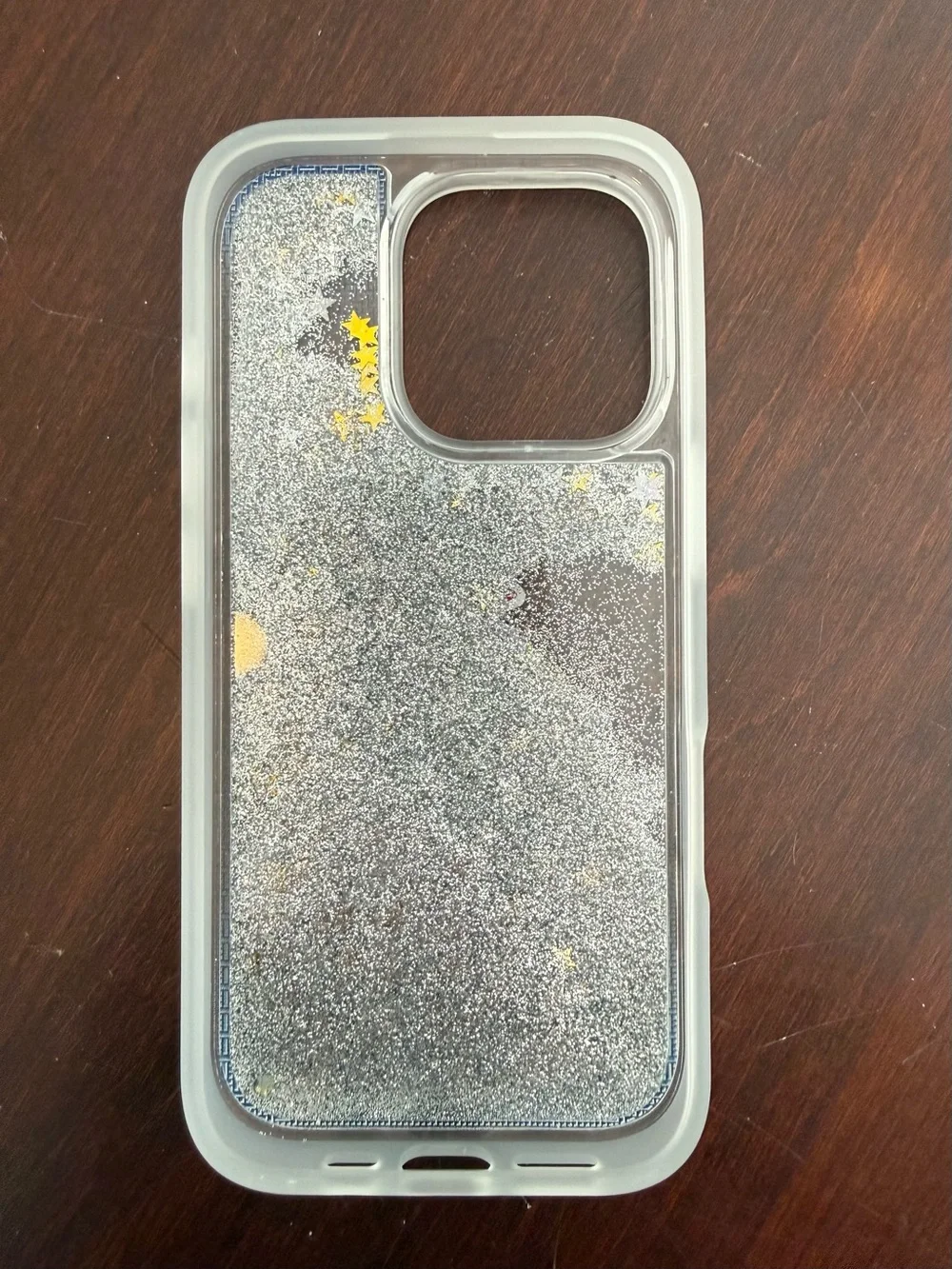 New England Patriots Football Clear Glitter iPhone 16 Pro Case